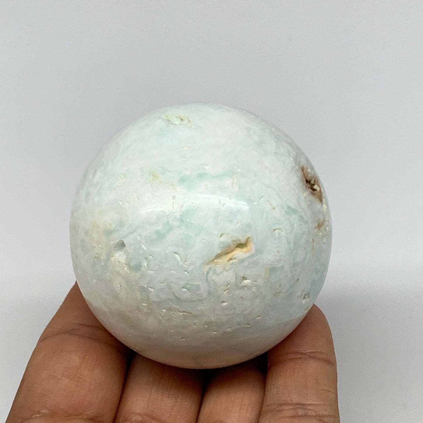 246.5g,2.2"(56mm) Caribbean Calcite Sphere Gemstone,Healing Crystal,B25166