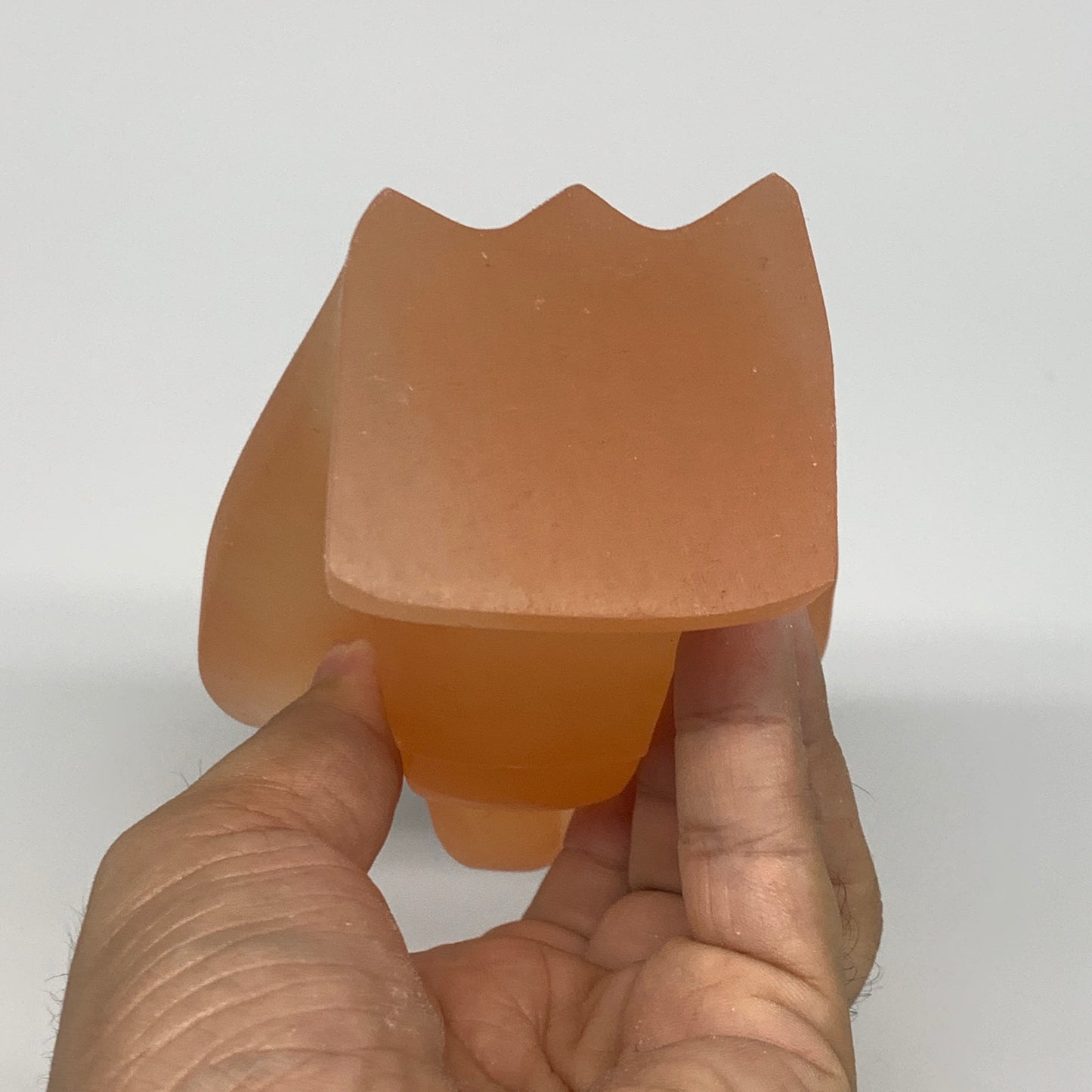 594g, 4.7"x3.3"x2"" Orange Selenite (Satin Spar) Angel Crystal @Morocco,B9385