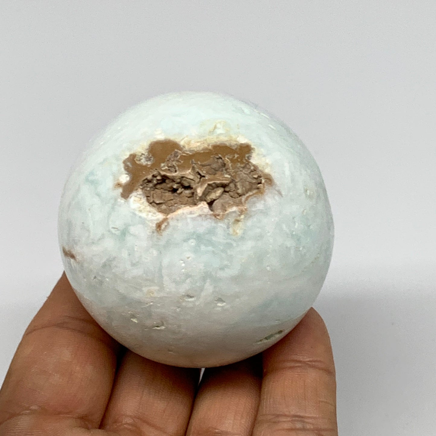 246.5g,2.2"(56mm) Caribbean Calcite Sphere Gemstone,Healing Crystal,B25166
