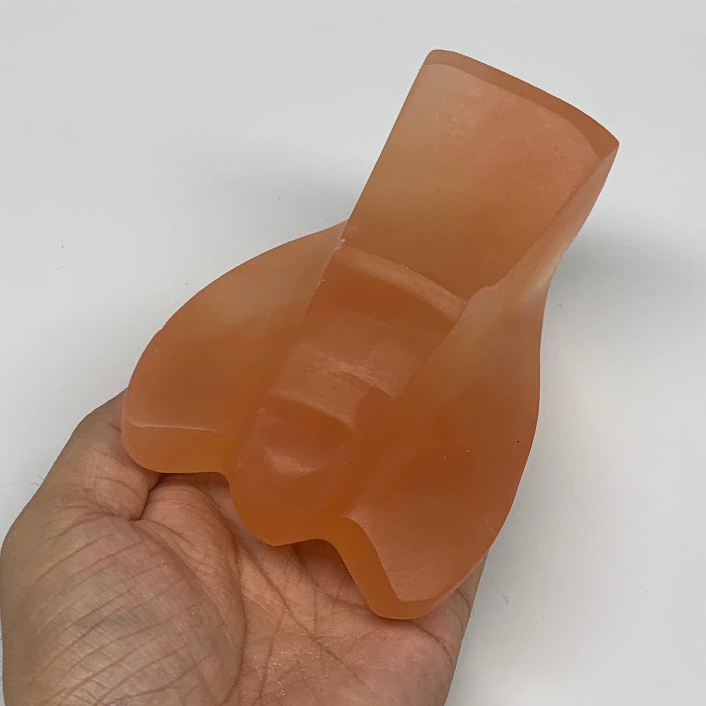 594g, 4.7"x3.3"x2"" Orange Selenite (Satin Spar) Angel Crystal @Morocco,B9385