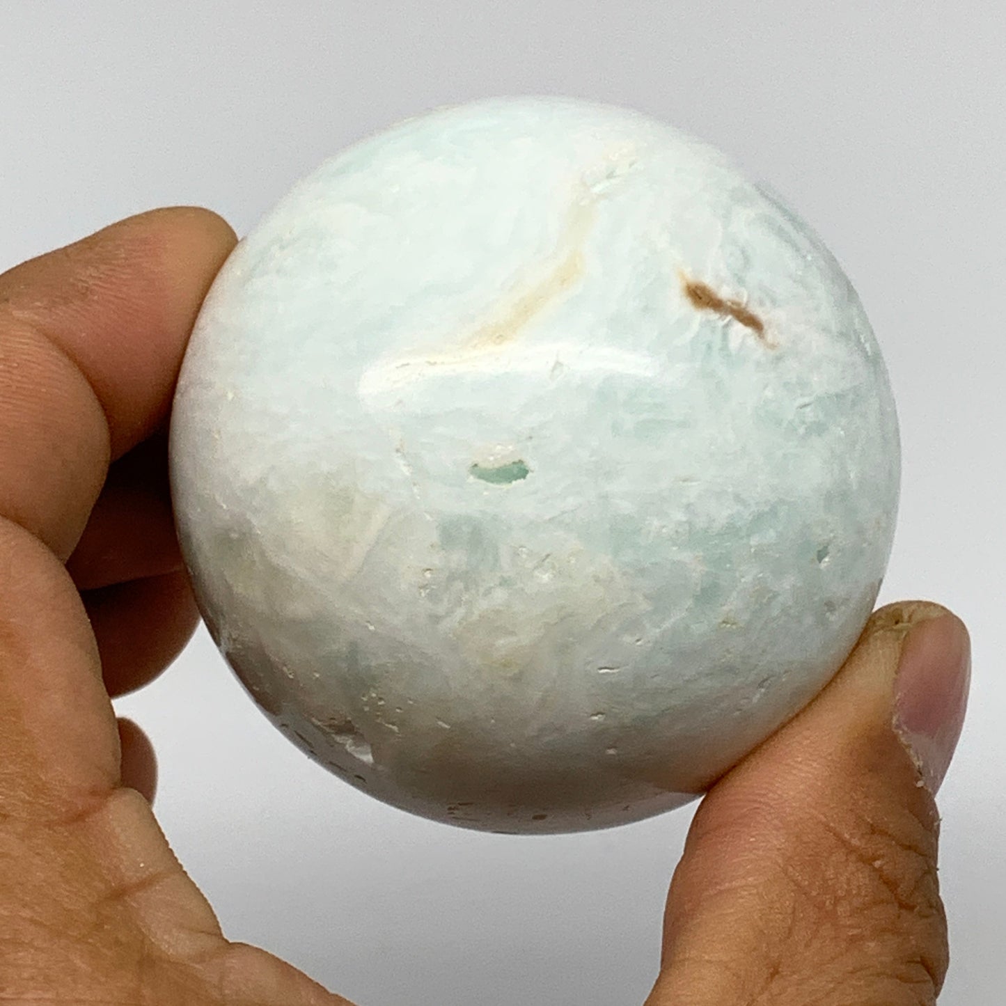 246.5g,2.2"(56mm) Caribbean Calcite Sphere Gemstone,Healing Crystal,B25166