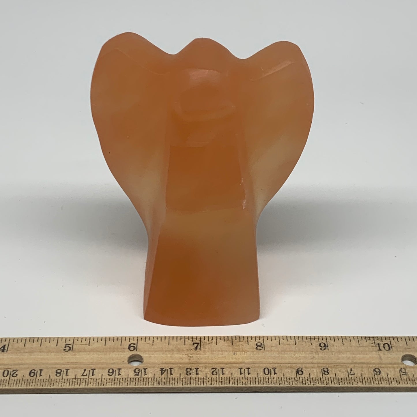 594g, 4.7"x3.3"x2"" Orange Selenite (Satin Spar) Angel Crystal @Morocco,B9385