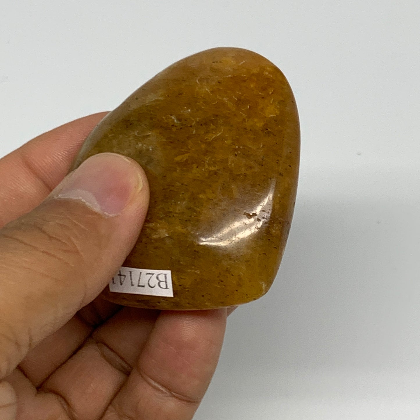 82.8g, 2.1"x2.2"x0.8", Natural Golden Quartz Heart Small Polished Crystal, B2714