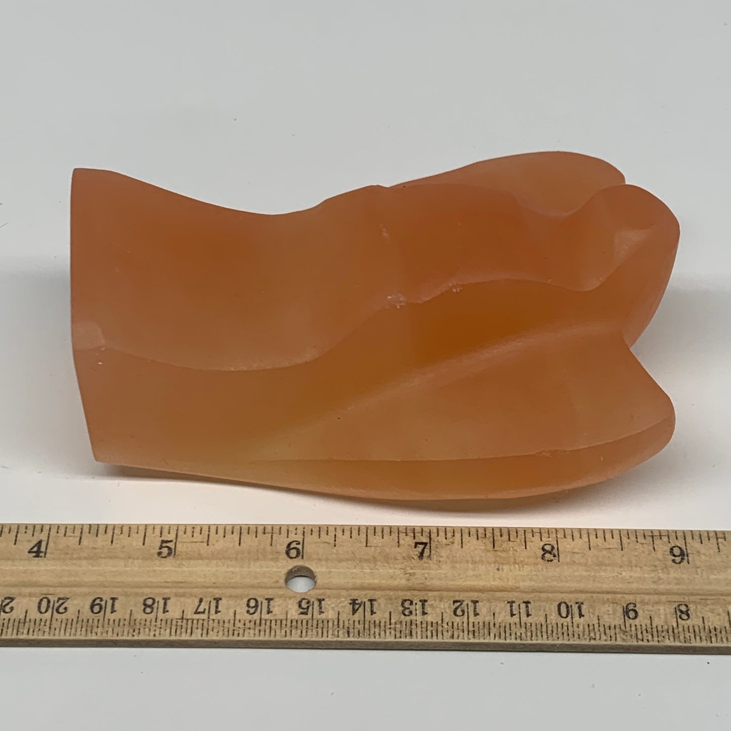 594g, 4.7"x3.3"x2"" Orange Selenite (Satin Spar) Angel Crystal @Morocco,B9385