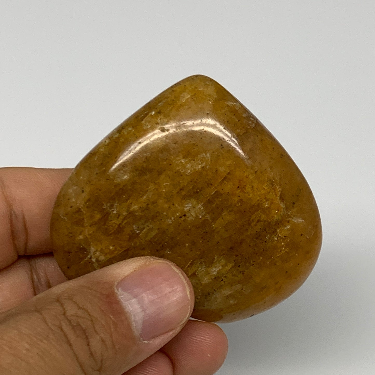 82.8g, 2.1"x2.2"x0.8", Natural Golden Quartz Heart Small Polished Crystal, B2714