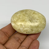 74.1g, 2.2"x1.6"x0.9", Natural Yellow Calcite Palm-Stone Crystal Polished Reiki,