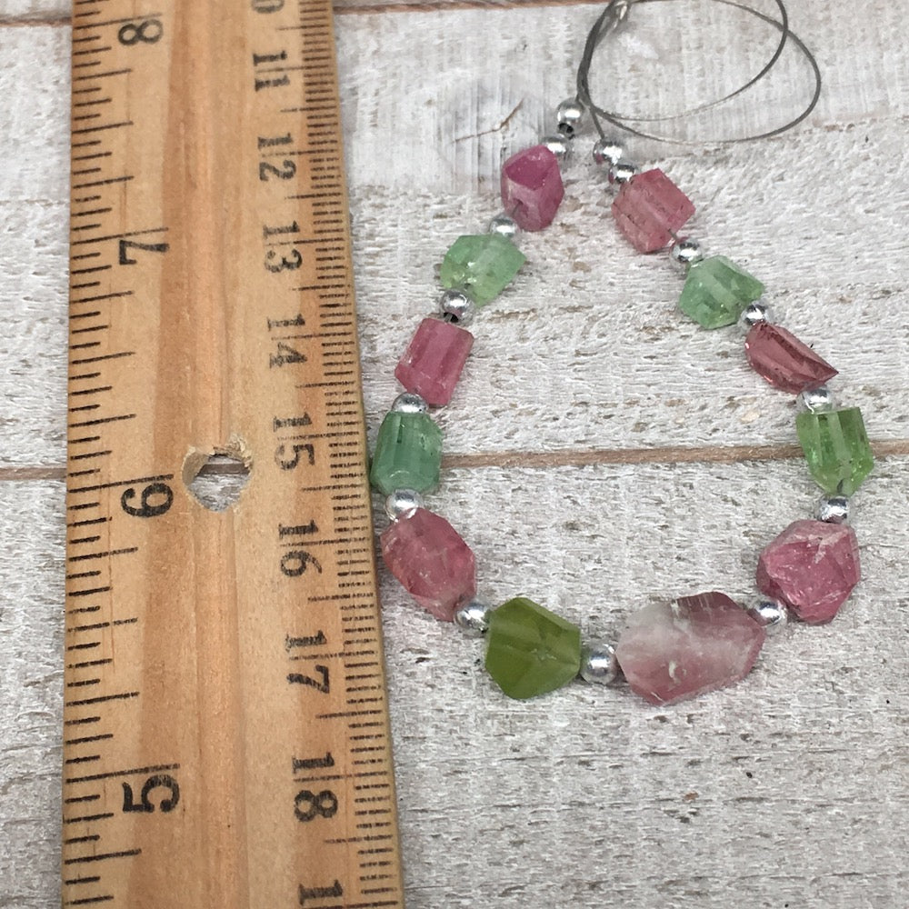 28cts, 12pcs, 5mm-11mm Tourmaline Gemstone Faceted Beads @Afghanistan,BE22