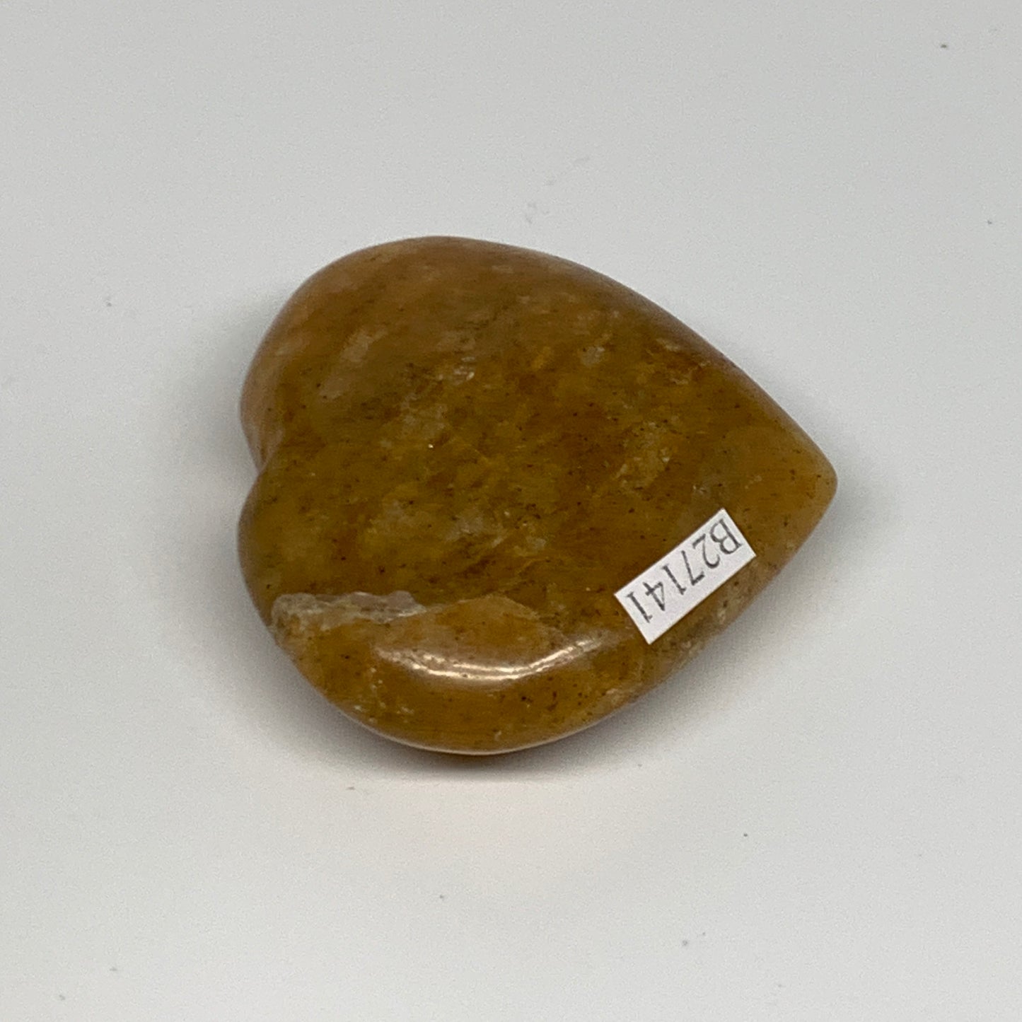 82.8g, 2.1"x2.2"x0.8", Natural Golden Quartz Heart Small Polished Crystal, B2714