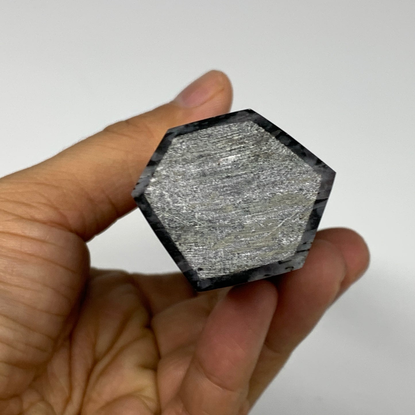 366.3g, 7.5"x1.4"x1.2" Indigo Gabro Merlinite Point Tower @Madagascar,B18297