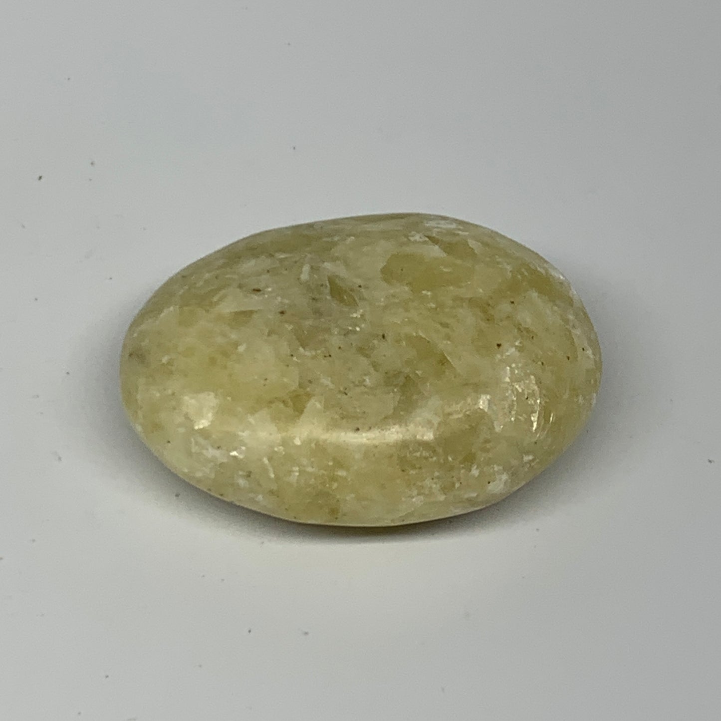 74.1g, 2.2"x1.6"x0.9", Natural Yellow Calcite Palm-Stone Crystal Polished Reiki,