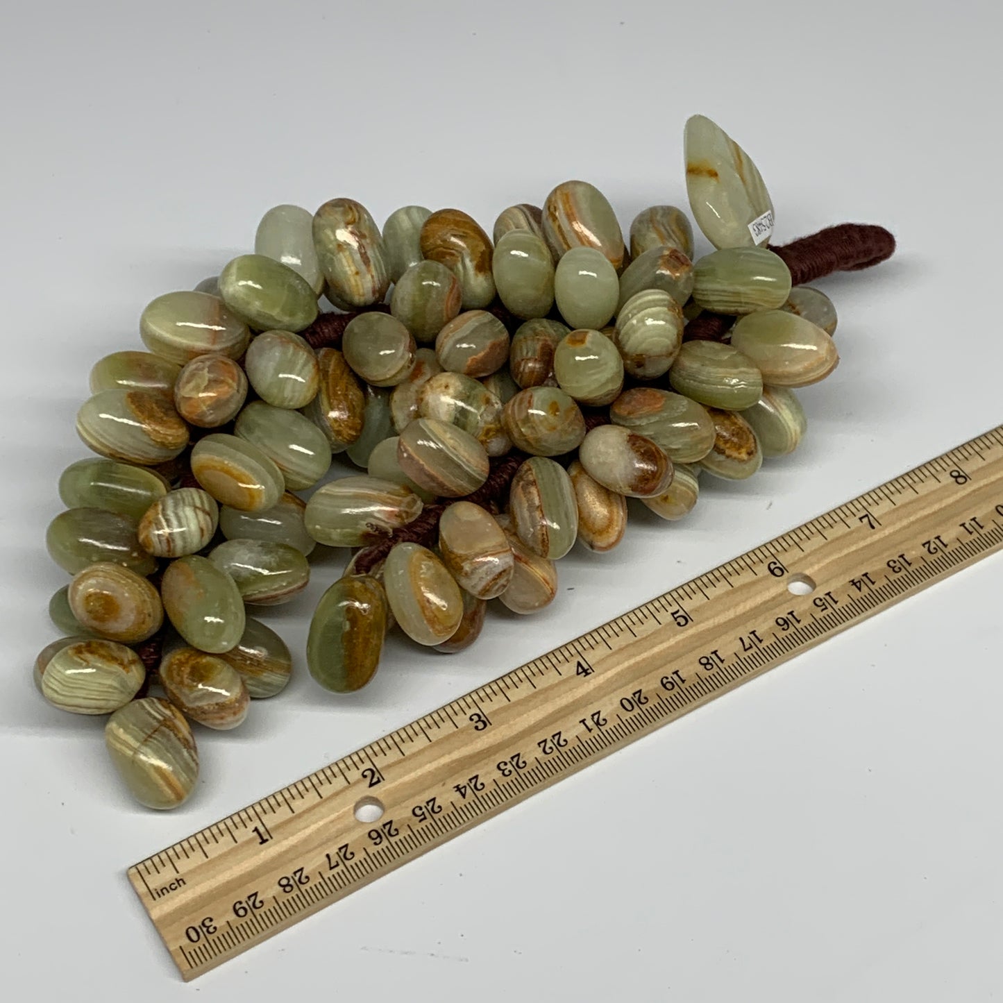 850g, 9"x4" Green Onyx Grape Bunch Stone Marble Decor @Pakistan,B25483