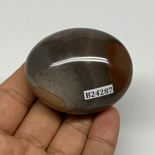 95.4g, 2.2"x1.7"x1.2" Polychrome Jasper Palm-Stone Reiki @Madagascar, B24287