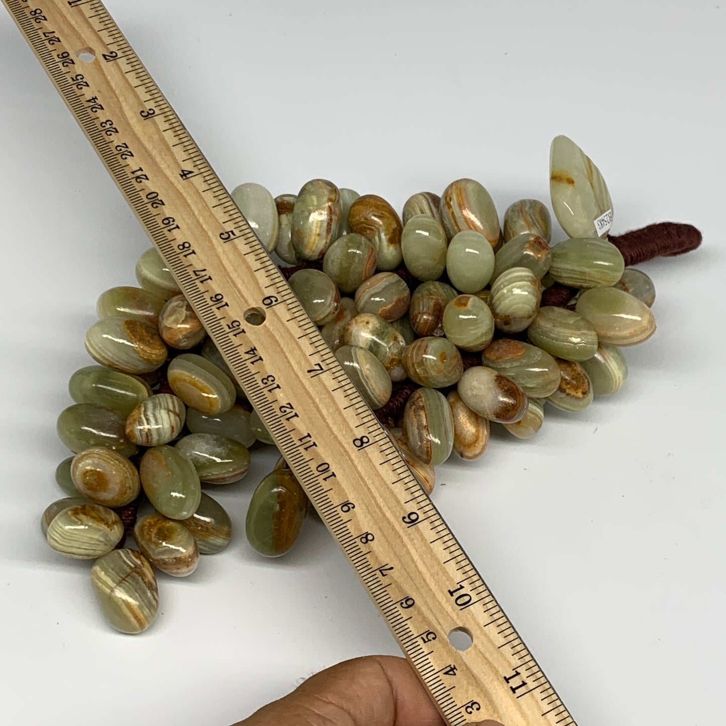 850g, 9"x4" Green Onyx Grape Bunch Stone Marble Decor @Pakistan,B25483