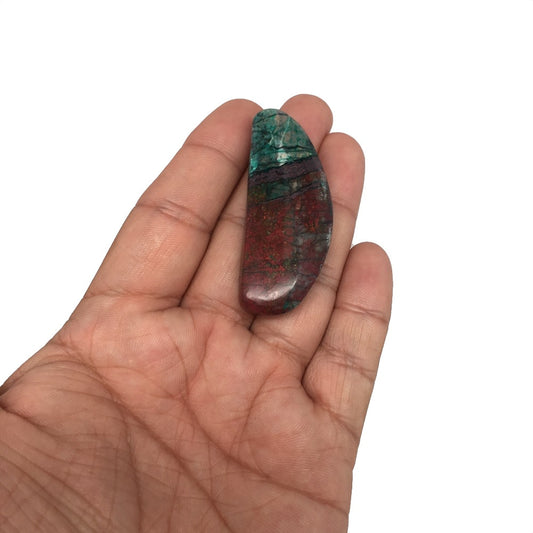 19.5g, 2.1"x 0.8" Sonora Sunset Chrysocolla Cuprite Cabochon from Mexico, SC72 - watangem.com