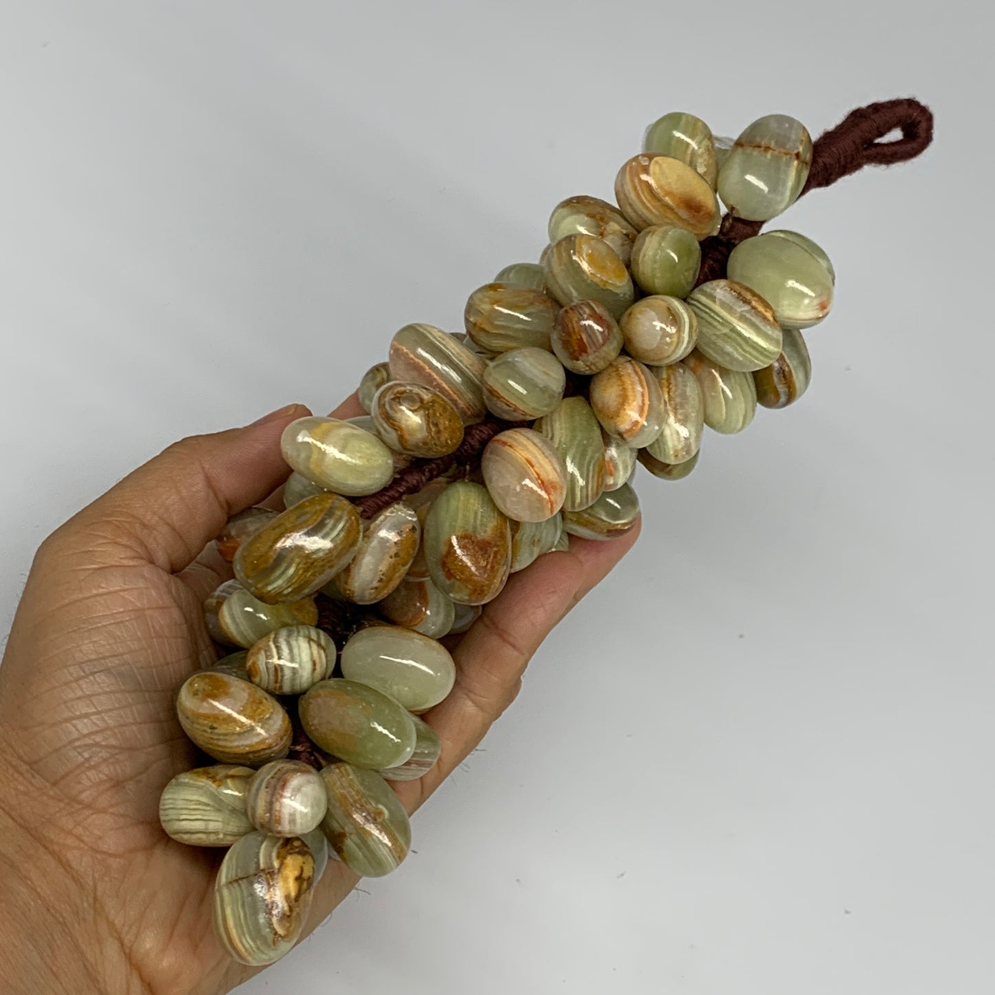850g, 9"x4" Green Onyx Grape Bunch Stone Marble Decor @Pakistan,B25483
