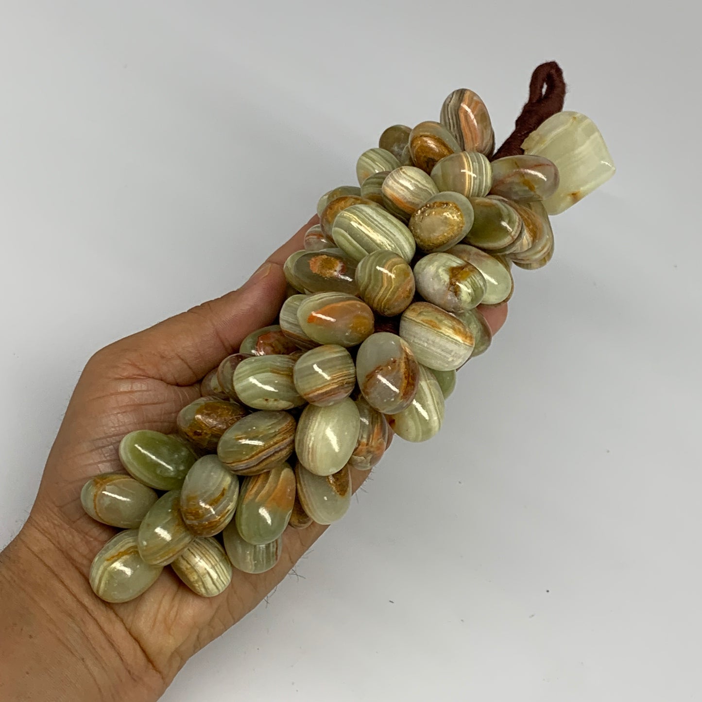 850g, 9"x4" Green Onyx Grape Bunch Stone Marble Decor @Pakistan,B25483