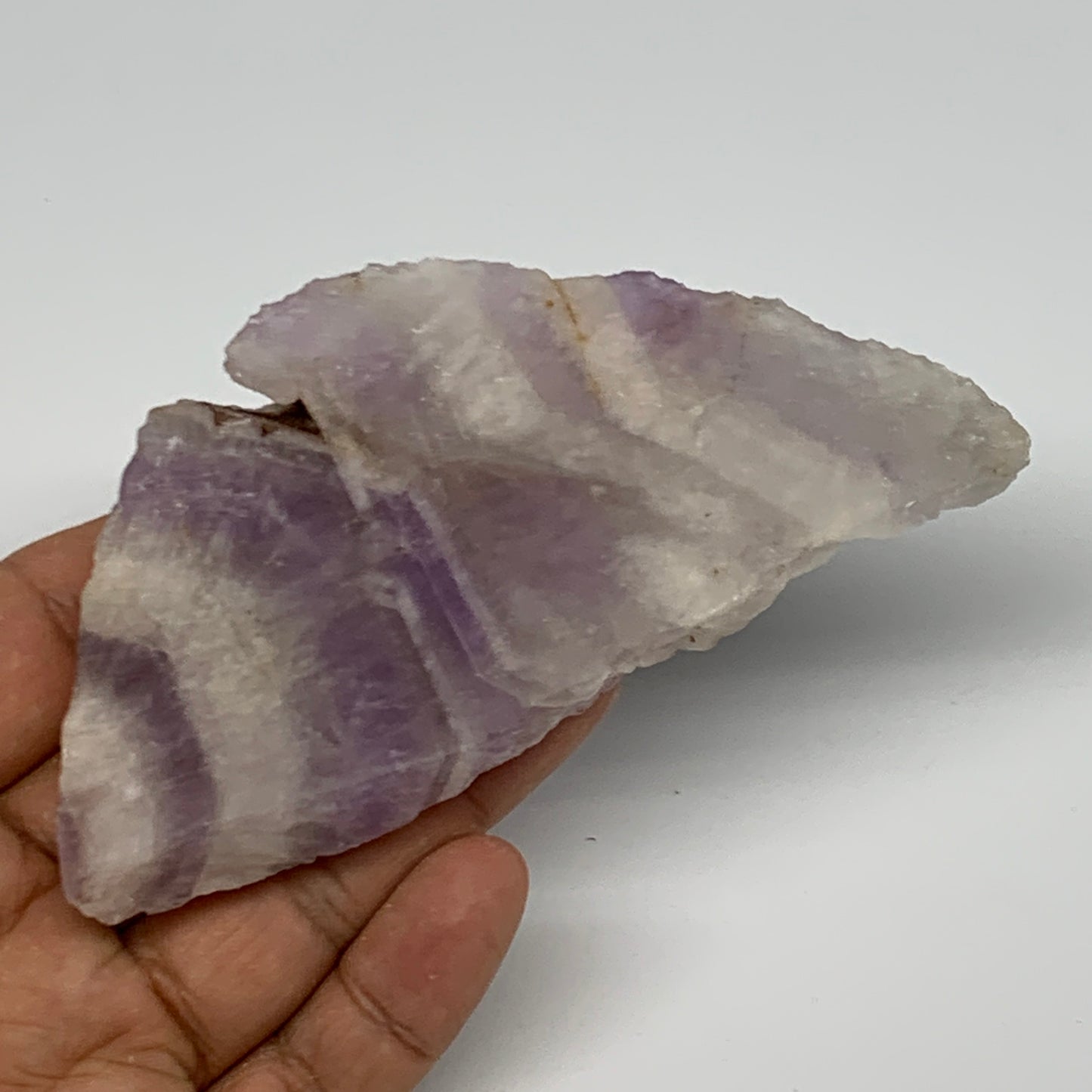 103.6g, 4.3"x2.2"x0.5", One face polished Banned Amethyst, One face semi polishe