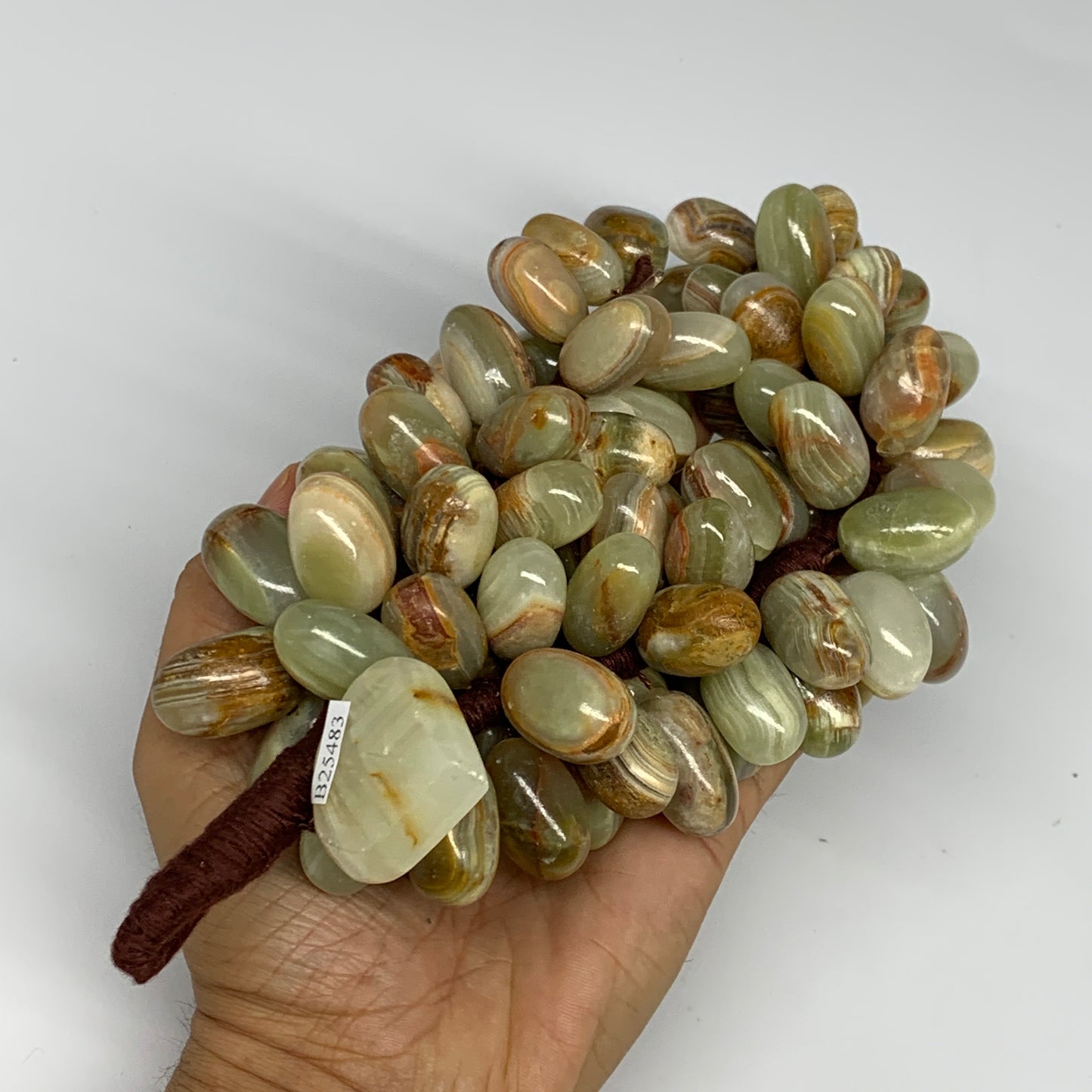 850g, 9"x4" Green Onyx Grape Bunch Stone Marble Decor @Pakistan,B25483