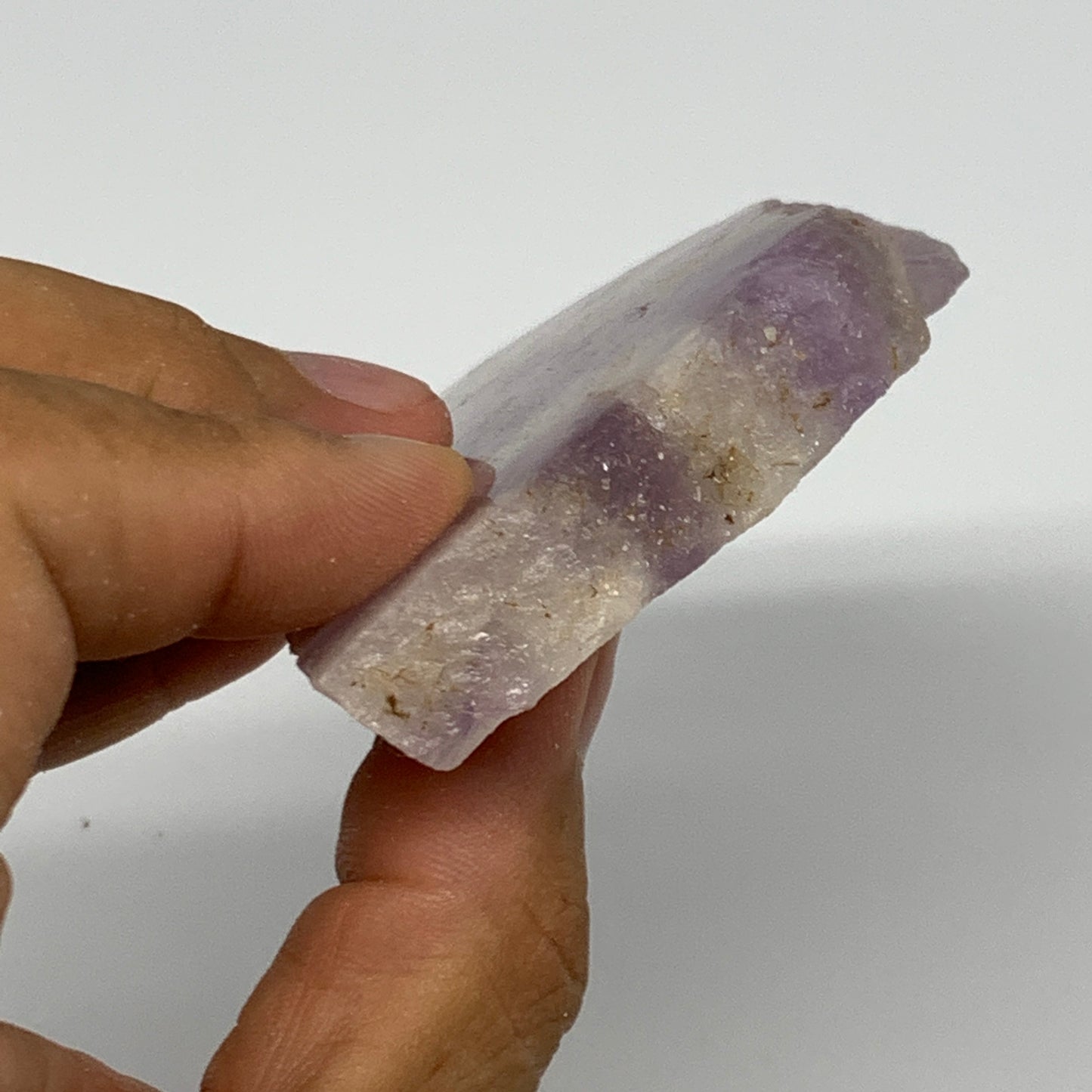 103.6g, 4.3"x2.2"x0.5", One face polished Banned Amethyst, One face semi polishe
