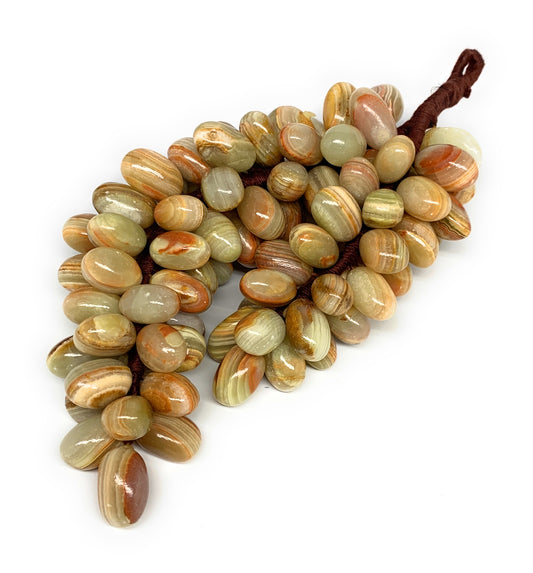 765g, 9"x4" Green Onyx Grape Bunch Stone Marble Decor @Pakistan,B25484