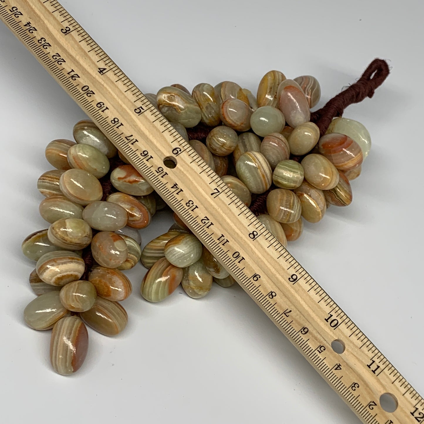 765g, 9"x4" Green Onyx Grape Bunch Stone Marble Decor @Pakistan,B25484