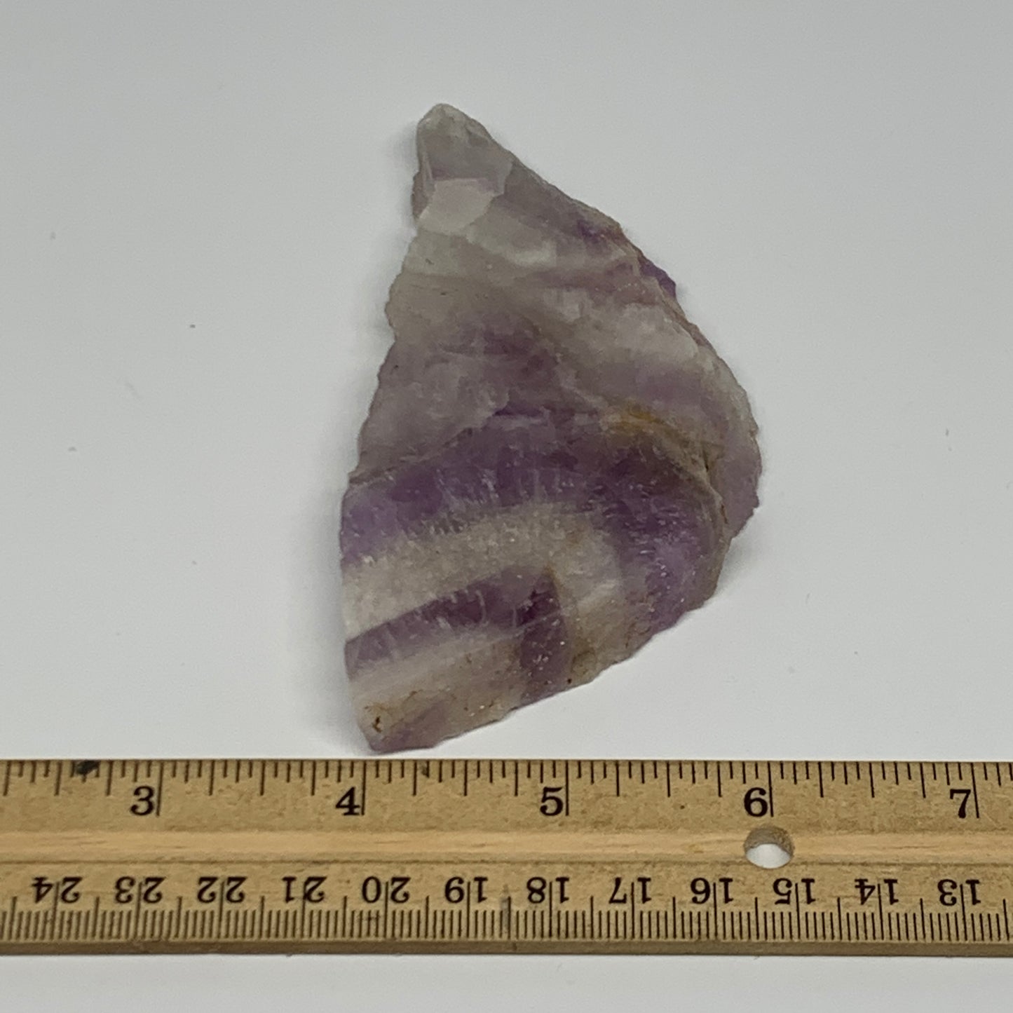 103.6g, 4.3"x2.2"x0.5", One face polished Banned Amethyst, One face semi polishe