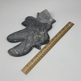 1.93 Lbs, 9.75"x6.25"x0.4" Fossils Orthoceras Ammonite Sculpture @Morocco,B8522
