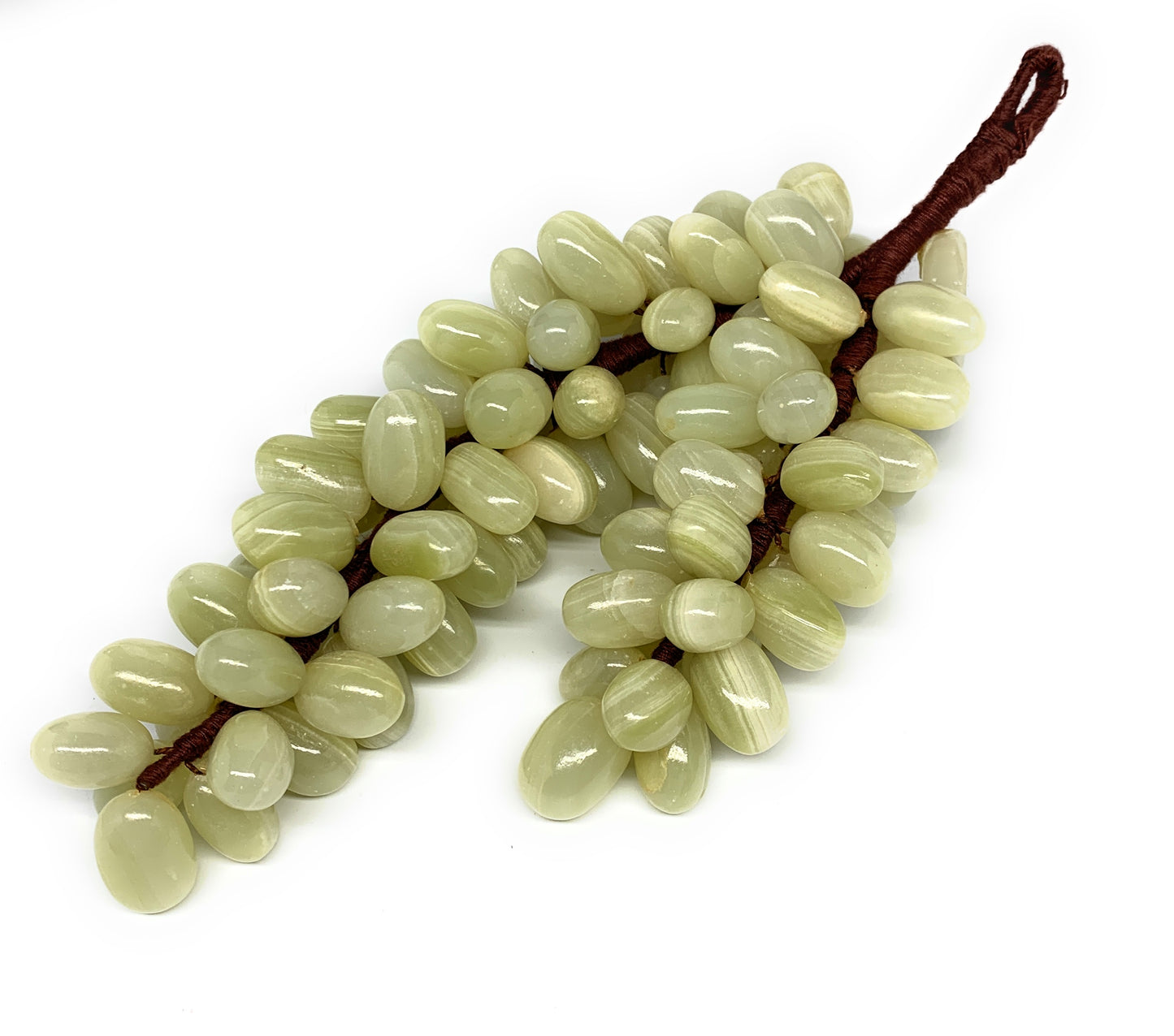 805g, 9"x4" Green Onyx Grape Bunch Stone Marble Decor @Pakistan,B25485