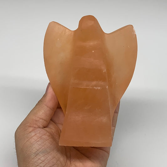 642g, 4.5"x3.4"x2.3"" Orange Selenite (Satin Spar) Angel Crystal @Morocco,B9388