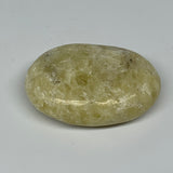 78.3g, 2.3"x1.6"x0.8", Natural Yellow Calcite Palm-Stone Crystal Polished Reiki,