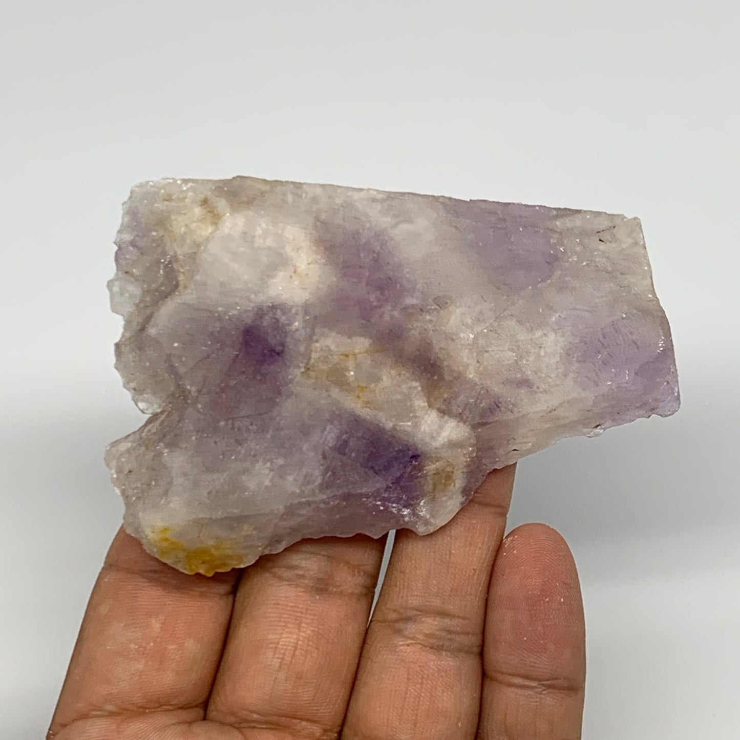 81.9g, 3.2"x2.2"x0.4", One face polished Banned Amethyst, One face semi polished