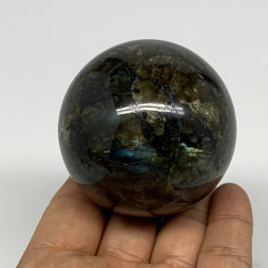 265.5g, 2.2"(57mm), Labradorite Sphere Gemstone,Crystal @Madagascar, B22367