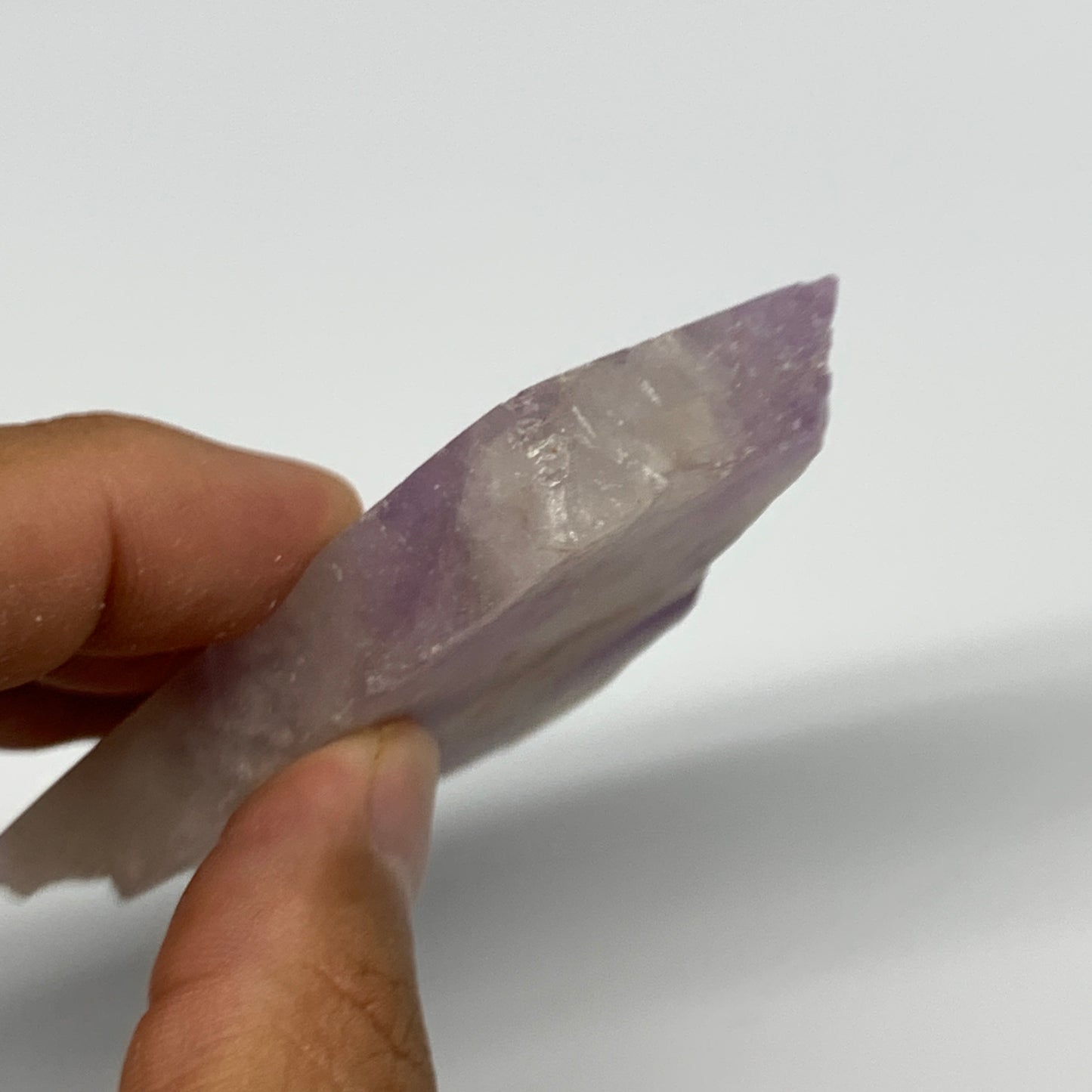 81.9g, 3.2"x2.2"x0.4", One face polished Banned Amethyst, One face semi polished