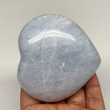 307.6g,3"x3.1"x1.5" Blue Calcite Heart Gemstones Reiki Energy @Madagascar,B2200