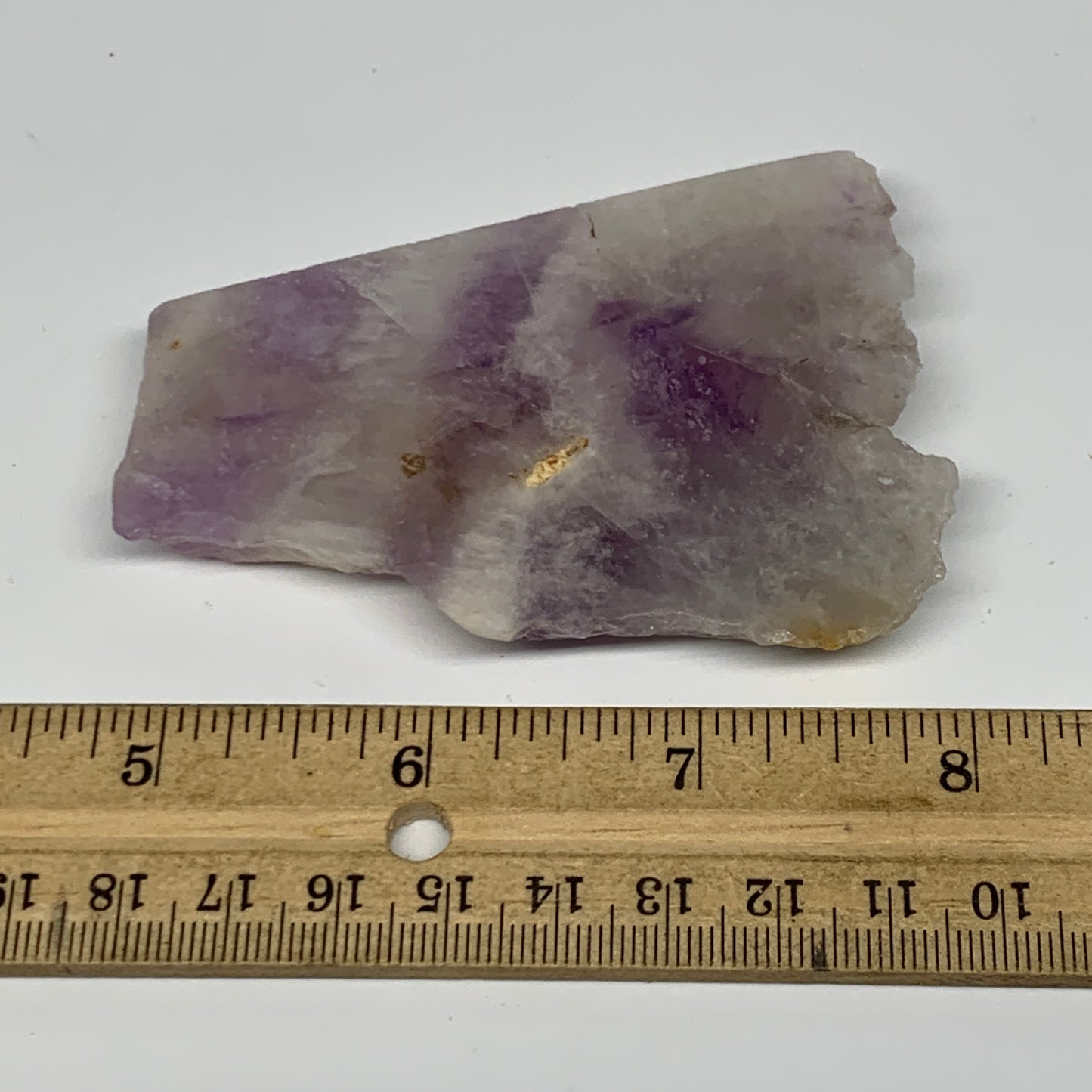 81.9g, 3.2"x2.2"x0.4", One face polished Banned Amethyst, One face semi polished