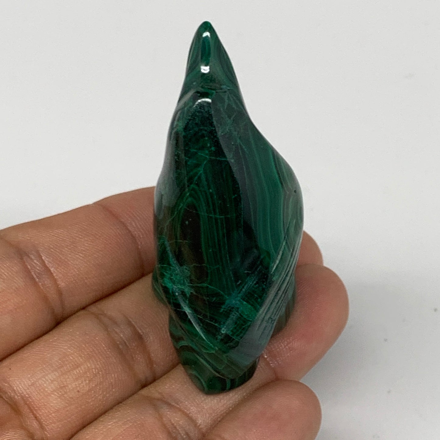 65.4g, 2"x1.2"x0.9" Natural Solid Malachite Penguin Figurine @Congo, B7405