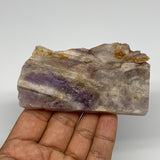 119.8g, 3.6"x2.1"x0.6", One face polished Banned Amethyst, One face semi polishe