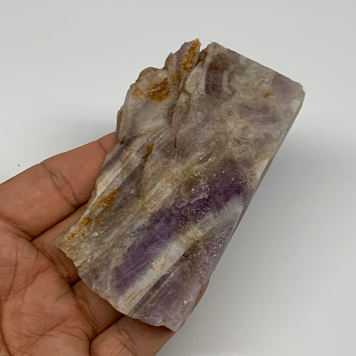 119.8g, 3.6"x2.1"x0.6", One face polished Banned Amethyst, One face semi polishe