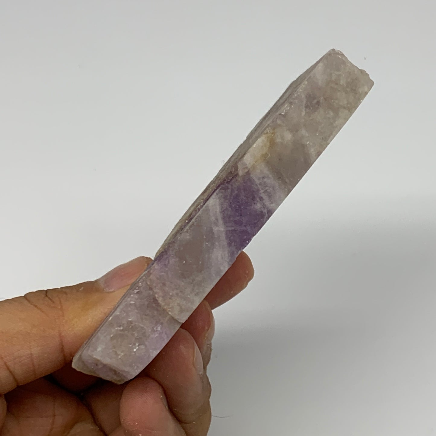 119.8g, 3.6"x2.1"x0.6", One face polished Banned Amethyst, One face semi polishe
