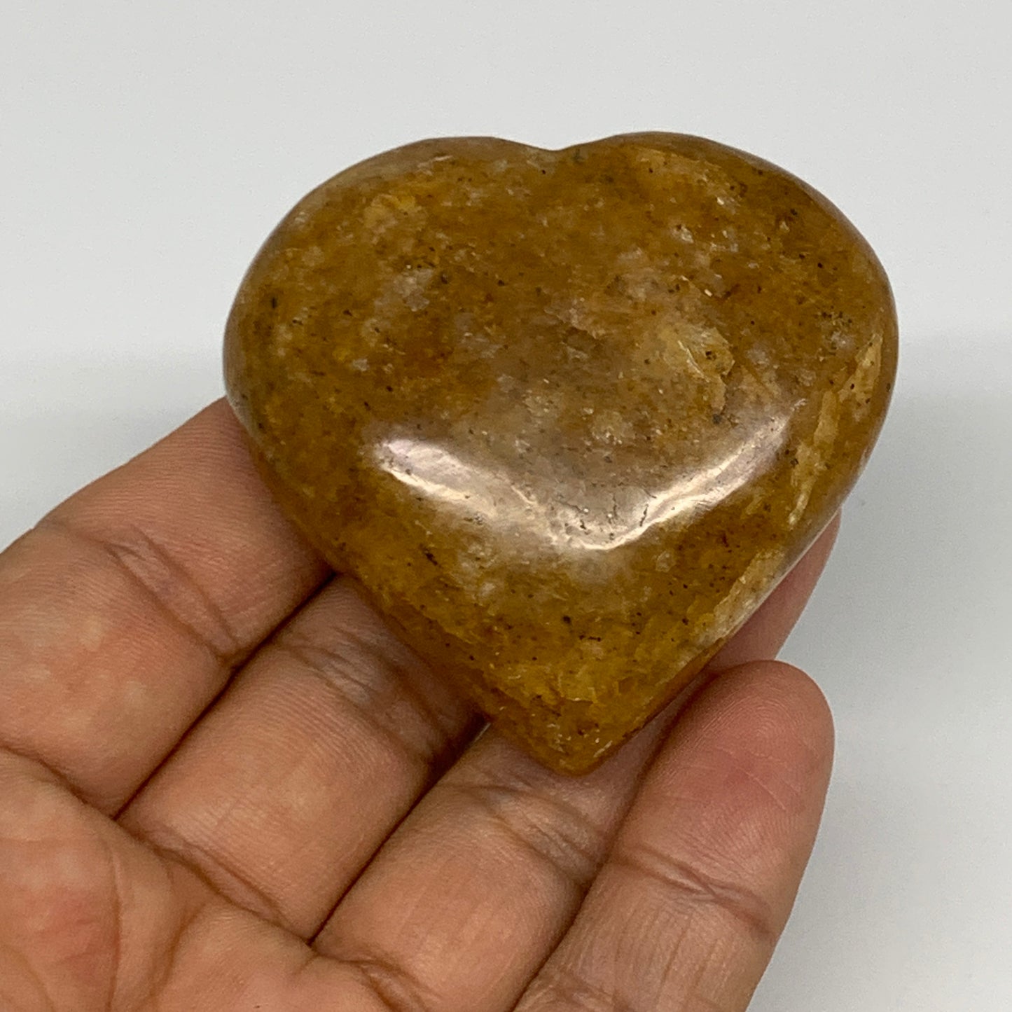 81.8g, 2"x2.1"x0.9", Natural Golden Quartz Heart Small Polished Crystal, B27139