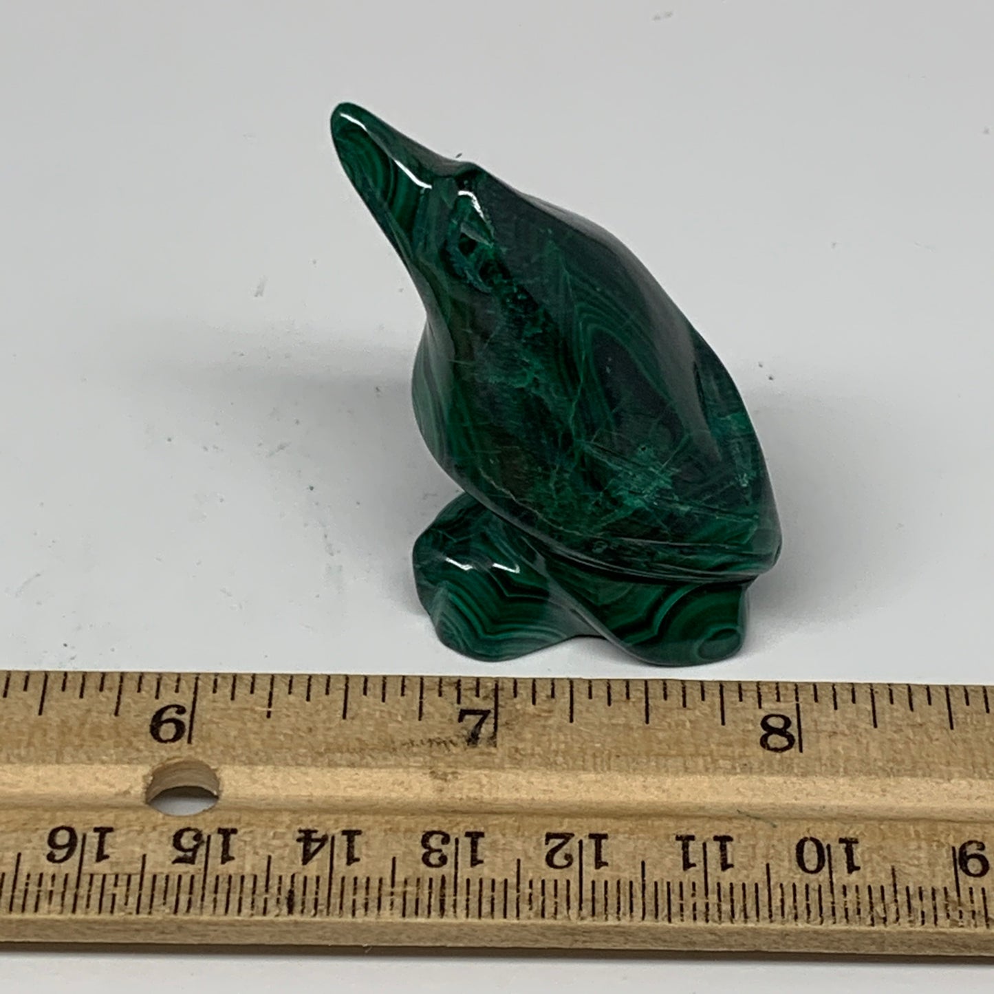 65.4g, 2"x1.2"x0.9" Natural Solid Malachite Penguin Figurine @Congo, B7405