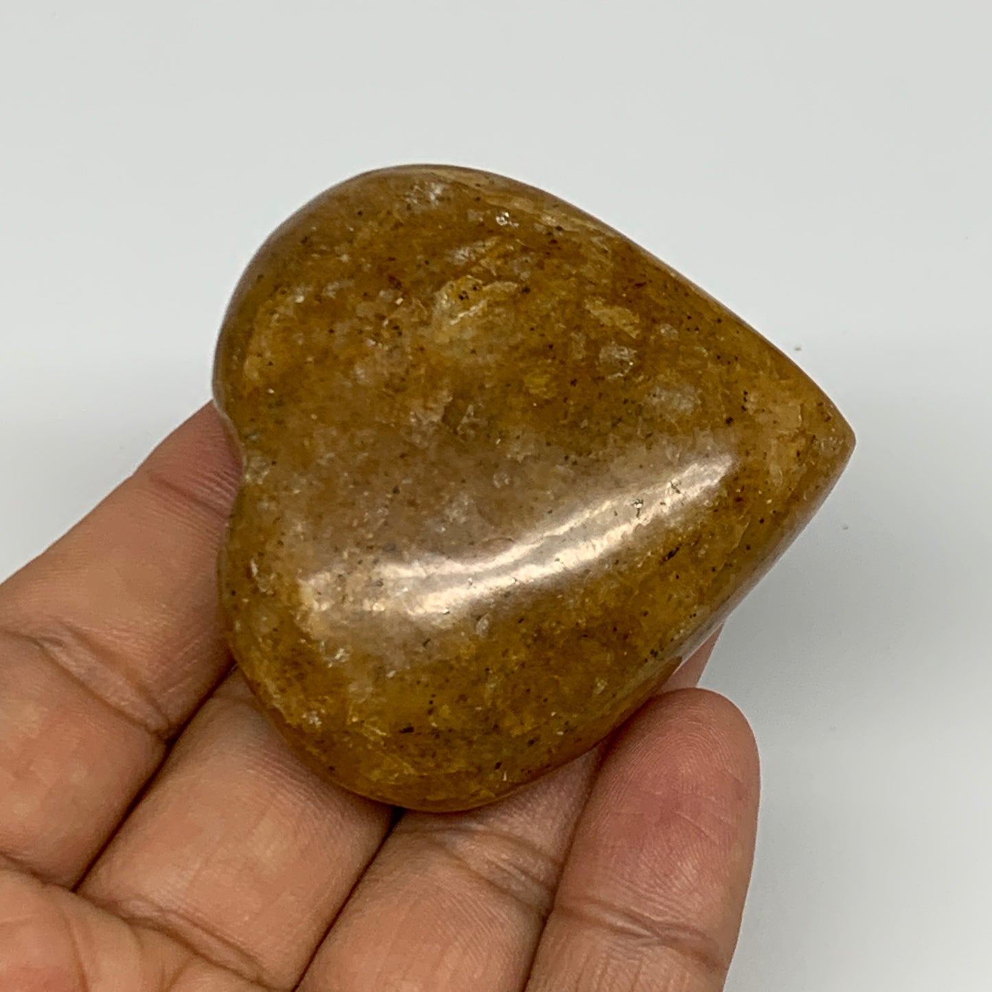 81.8g, 2"x2.1"x0.9", Natural Golden Quartz Heart Small Polished Crystal, B27139