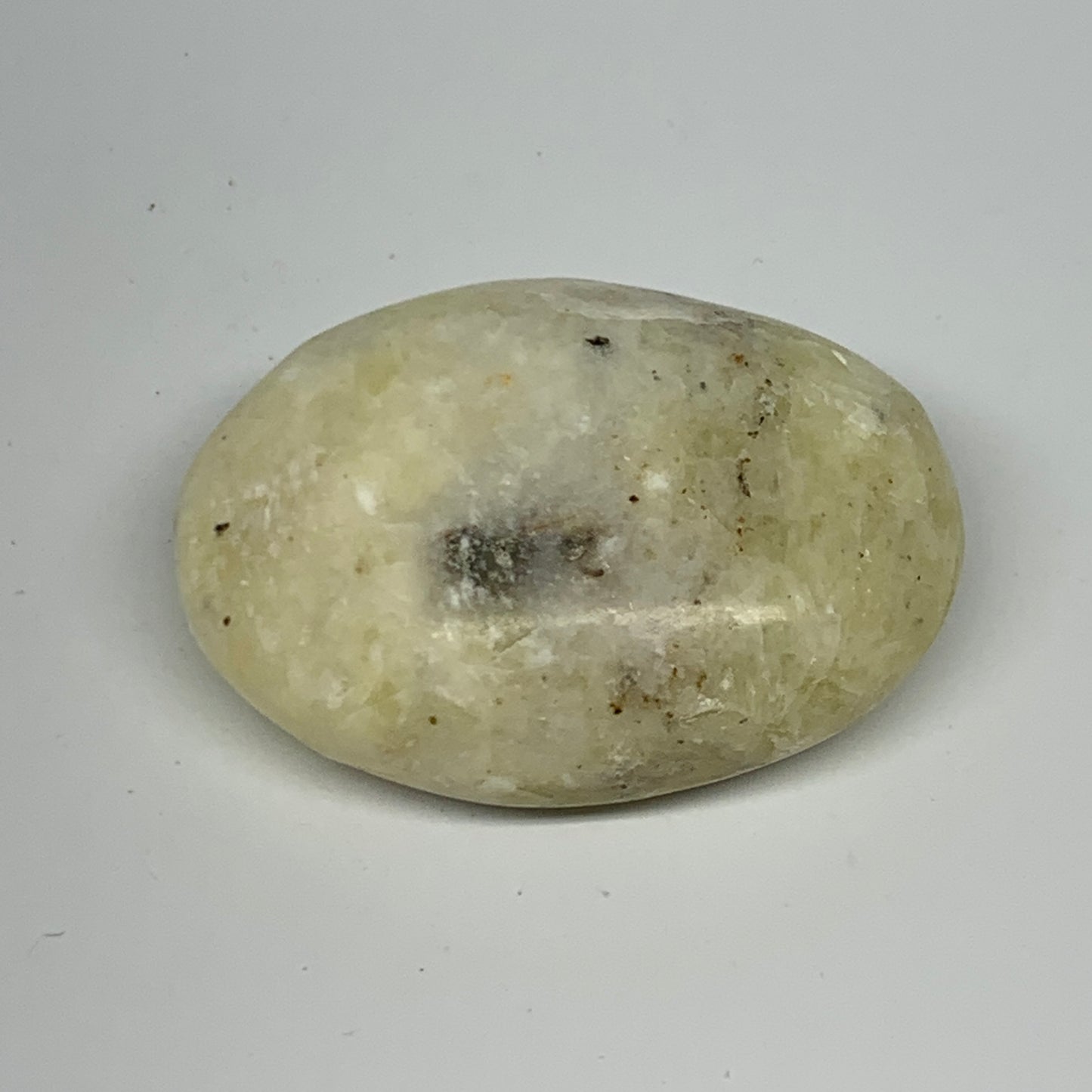 88.7g, 2.3"x1.7"x0.9", Natural Yellow Calcite Palm-Stone Crystal Polished Reiki,