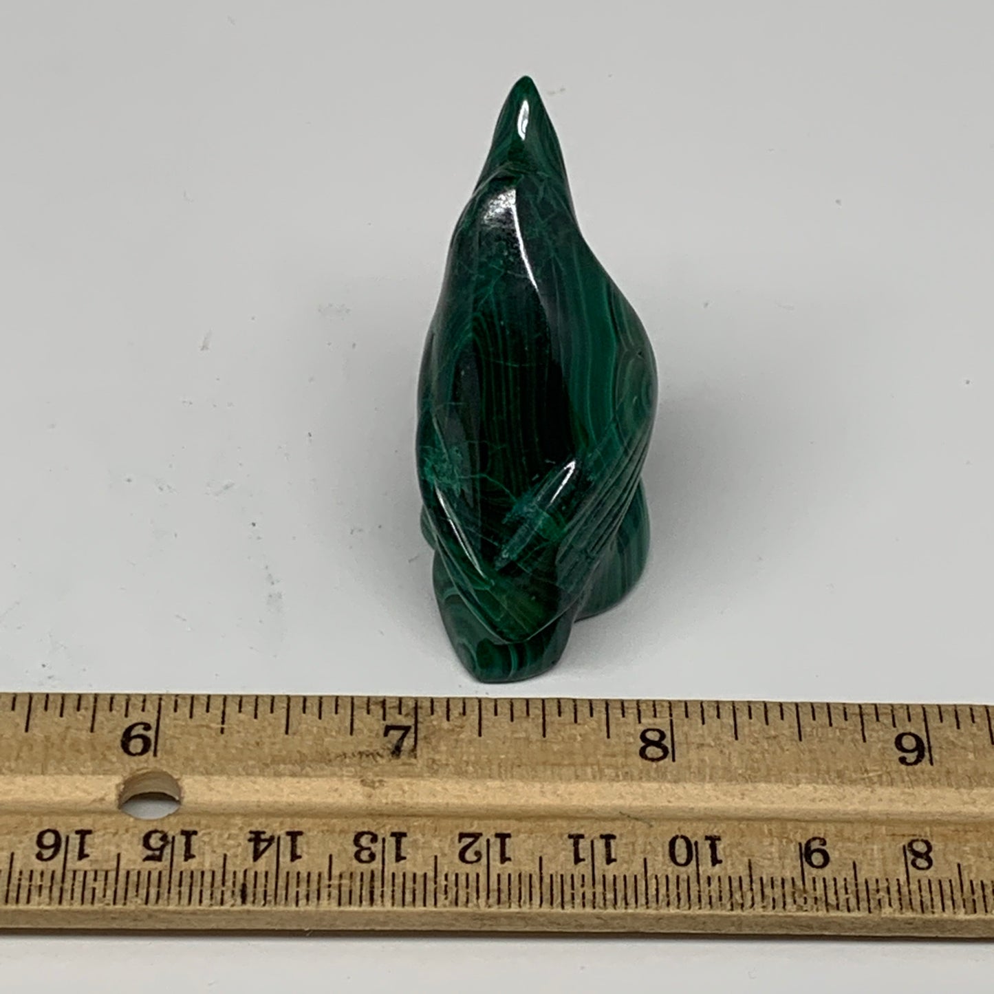 65.4g, 2"x1.2"x0.9" Natural Solid Malachite Penguin Figurine @Congo, B7405