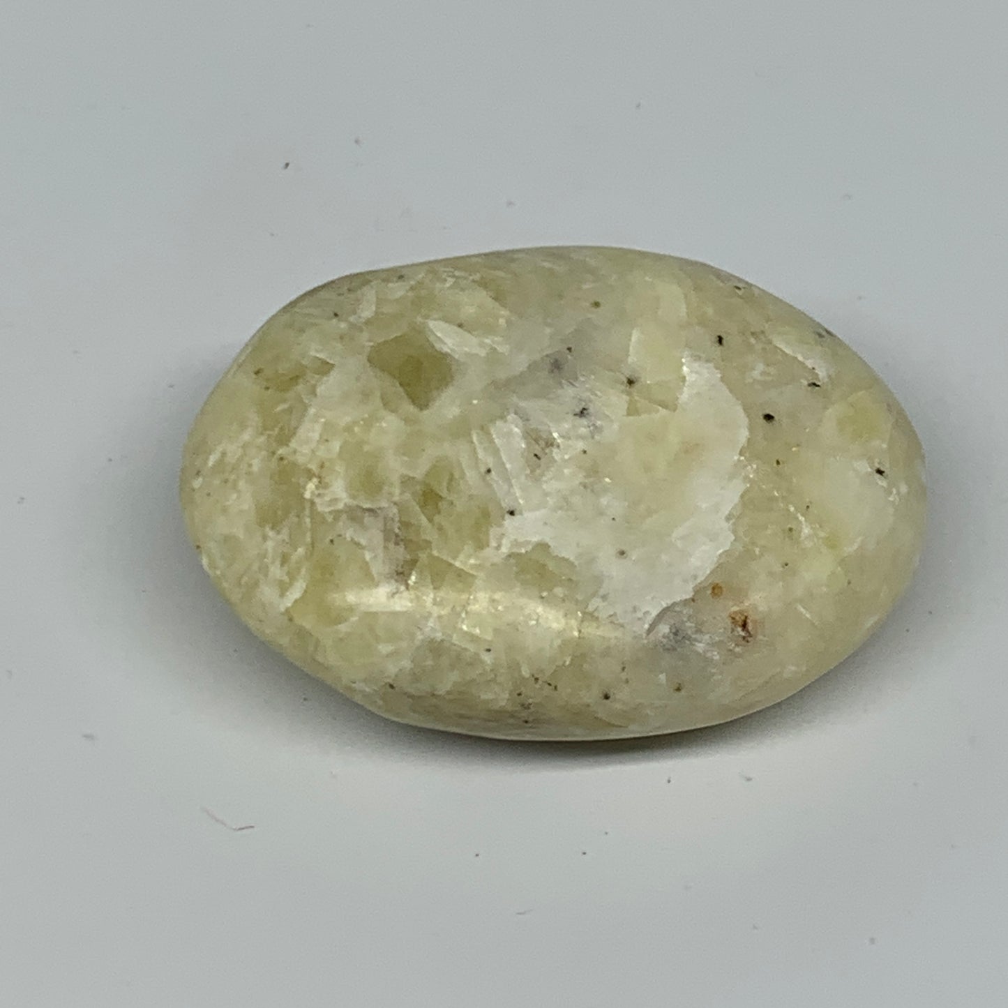 88.7g, 2.3"x1.7"x0.9", Natural Yellow Calcite Palm-Stone Crystal Polished Reiki,