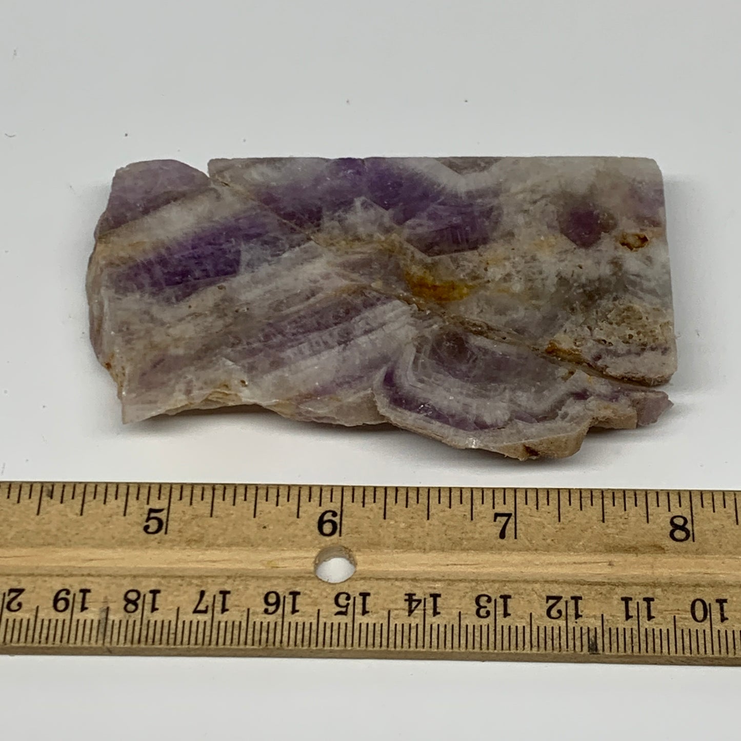119.8g, 3.6"x2.1"x0.6", One face polished Banned Amethyst, One face semi polishe