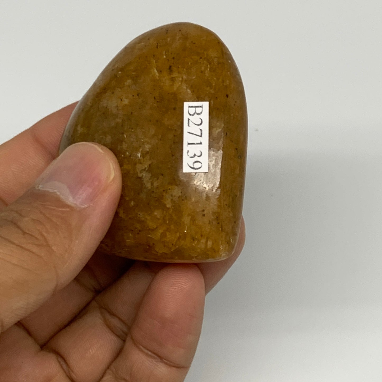 81.8g, 2"x2.1"x0.9", Natural Golden Quartz Heart Small Polished Crystal, B27139