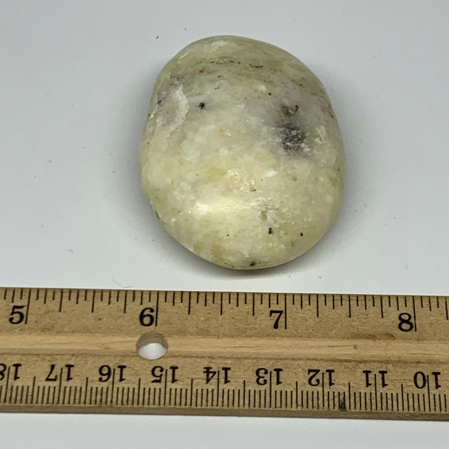 88.7g, 2.3"x1.7"x0.9", Natural Yellow Calcite Palm-Stone Crystal Polished Reiki,