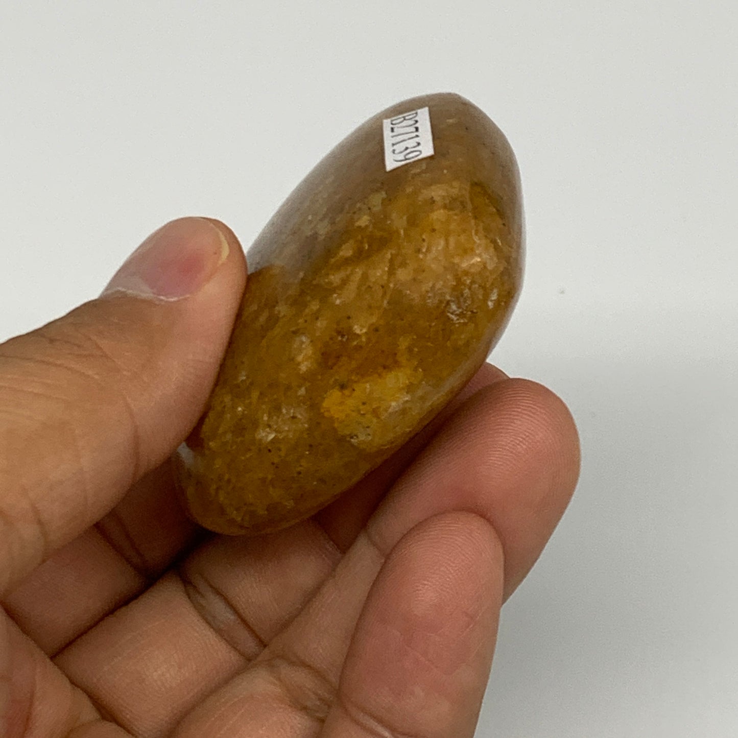 81.8g, 2"x2.1"x0.9", Natural Golden Quartz Heart Small Polished Crystal, B27139