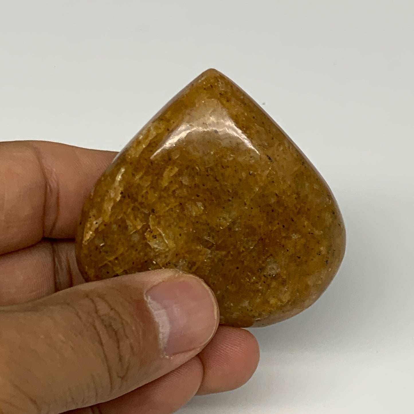 81.8g, 2"x2.1"x0.9", Natural Golden Quartz Heart Small Polished Crystal, B27139